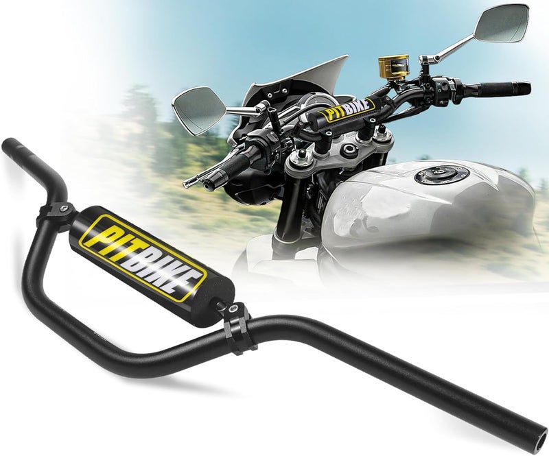 DAYIMADE 7/8" Pit Bike Handlebars with Foam Pad – Motorcycle Handlebars for CRF YZF KXF KLX RMZ DRZ Dirt Bikes, ATV, Quad, E-Bike Mods,T6 Aluminum 7/8 Motorcycle Handlebar Upgrade (Black) - Image 1